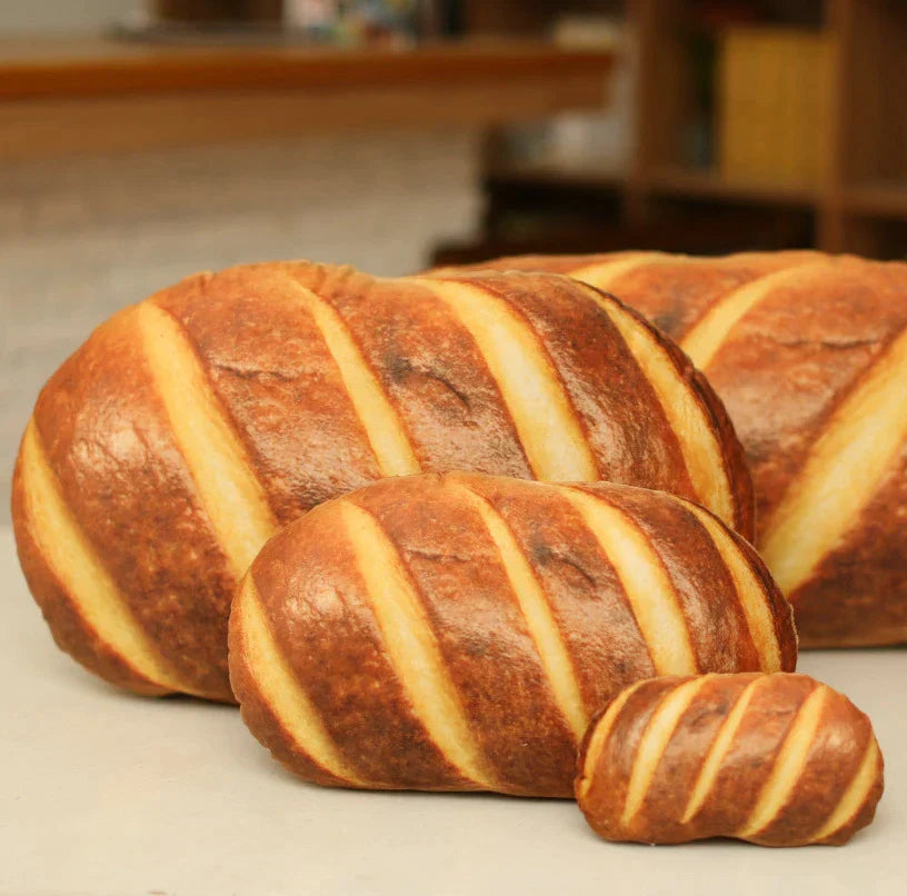 3D Bread Shape Plush Pillow – Realistic Simulation Cushion for Kids & Home Decor