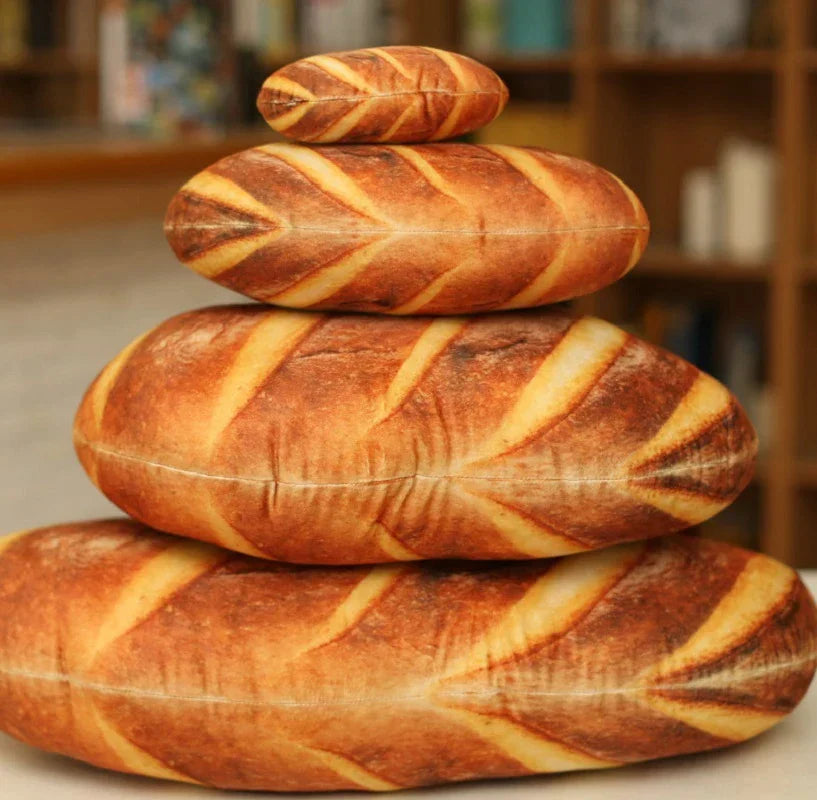 3D Bread Shape Plush Pillow – Realistic Simulation Cushion for Kids & Home Decor