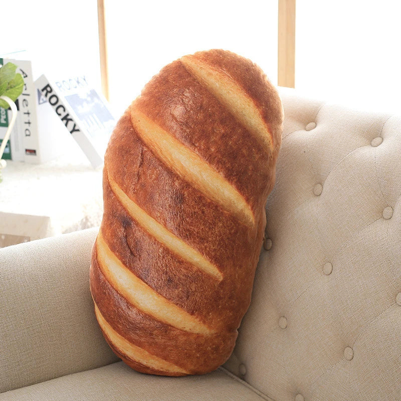 3D Bread Shape Plush Pillow – Realistic Simulation Cushion for Kids & Home Decor