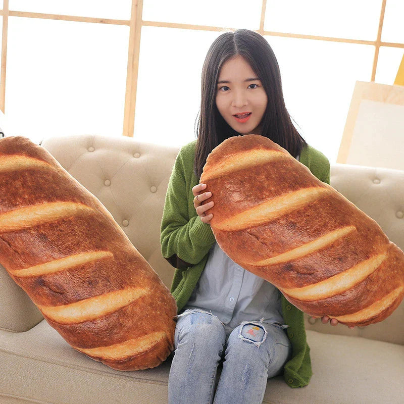 3D Bread Shape Plush Pillow – Realistic Simulation Cushion for Kids & Home Decor