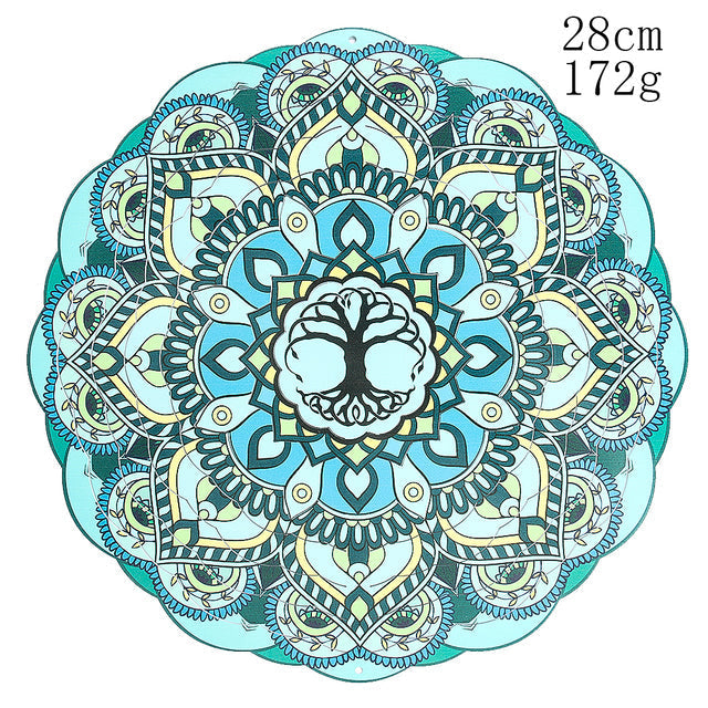 3D Mandala Spiral Wind Spinner – Rotating Hanging Wind Chime Garden Decoration