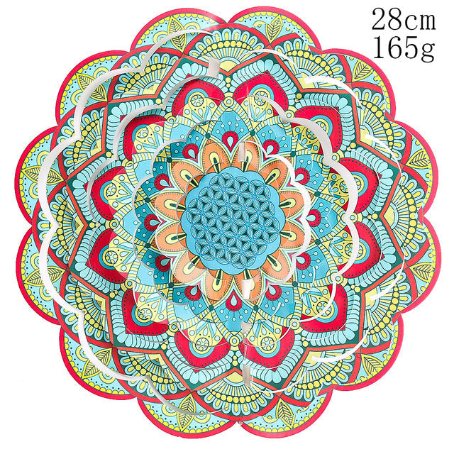 3D Mandala Spiral Wind Spinner – Rotating Hanging Wind Chime Garden Decoration