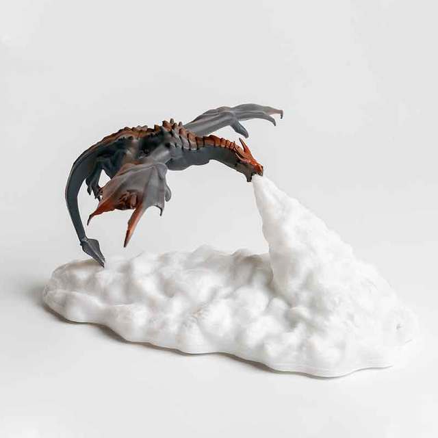 3D Printed Dragon LED Night Light – Colour-Changing Touch Lamp | Fire & Ice Dragon | Kids & Home Decor Gift