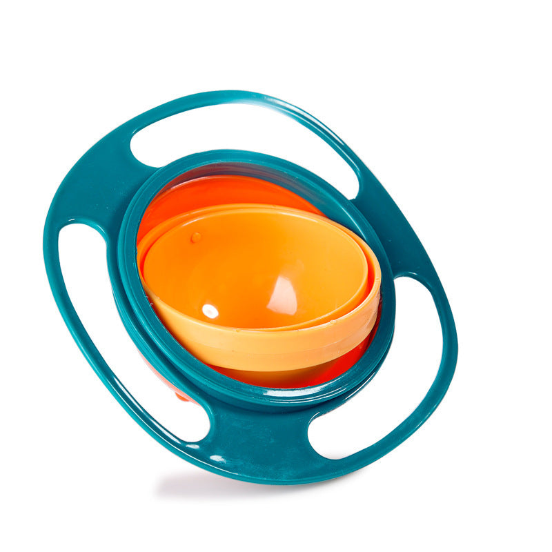 360° Rotatable Baby Feeding Bowl – Spill-Proof Gyro Bowl with Lid & Handles