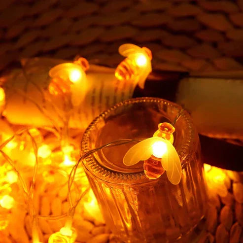 Battery Operated Honey Bee String Lights – Cute LED Fairy Lights for Home & Party Decor