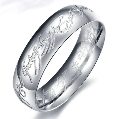 Lord of the Rings Ring - Stainless Steel Letter Band Ring Unisex