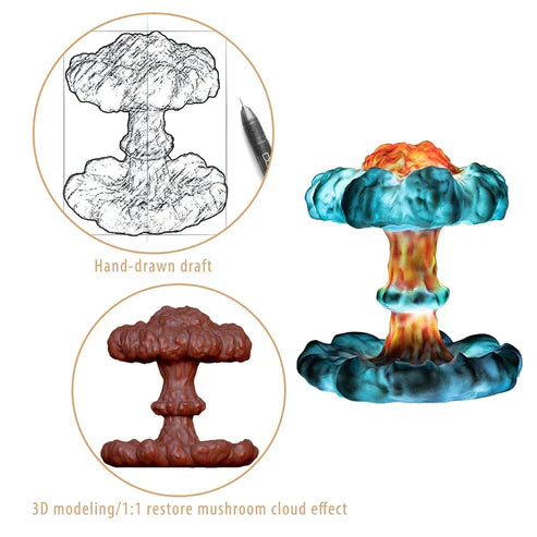 Creative 3D Mushroom Cloud Night Lamp – RGB Ambient Glow Light