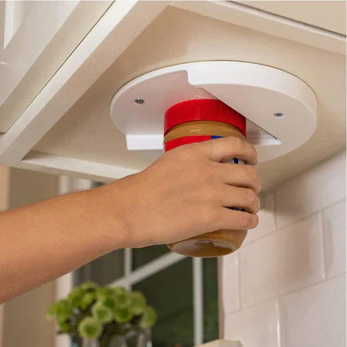 Creative Under Cabinet Jar Opener - Wall Mounted Hands-Free Lid Opener