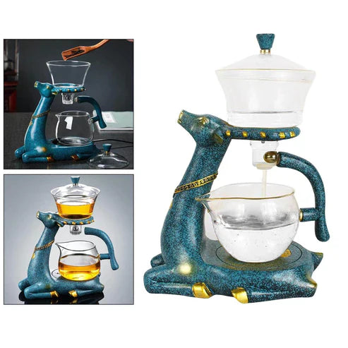 Chinese Dragon Glass Teapot Set – Magnetic Borosilicate Tea Maker with Infuser & Teacup