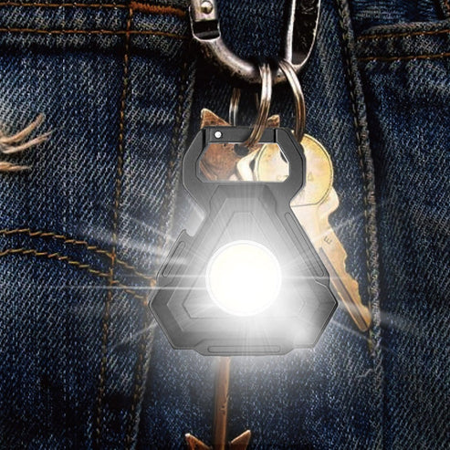 Mini LED Flashlight USB Rechargeable Keychain – 3-in-1 Bottle Opener & Carabiner