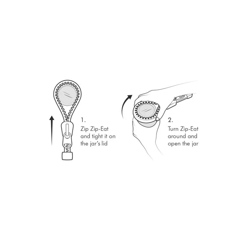 Zipper Silicone Bottle Opener - Easy Grip Jar & Bottle Opener Tool