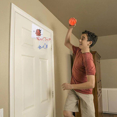 Wall-Mounted Mini Basketball Hoop Toy Set - Suction Cup Indoor Basketball for Home, Office & Kids Ages 5+