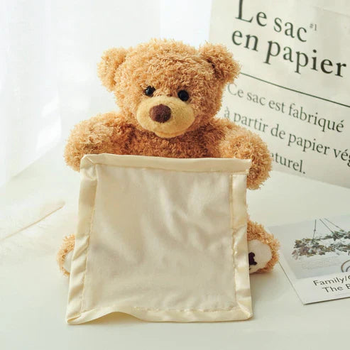 Interactive Peek-a-Boo Bear Kids Toy - Stuffed Plush Teddy Bear with Interactive Features for Toddlers