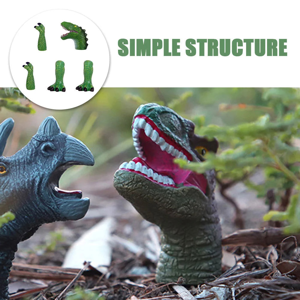 Dinosaur Finger Puppet Toys – Cute Vinyl Dino Hand Puppets for Kids | Storytelling, Party Favours & Play