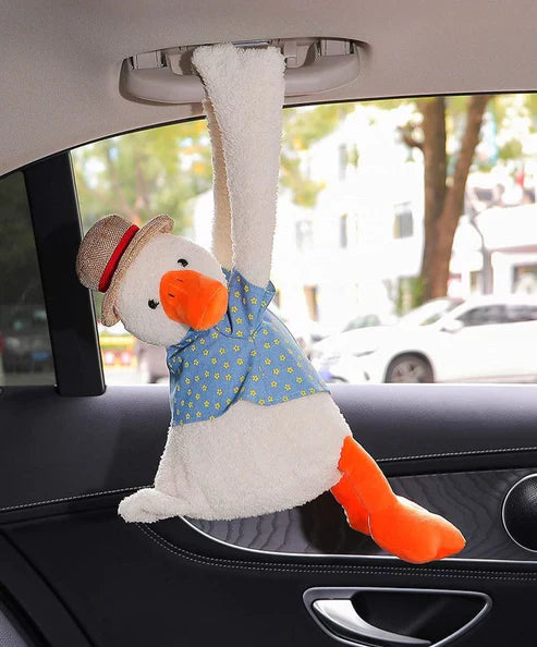 Creative Hanging Duck Tissue Box - Cute Wall Mounted Tissue Holder Dispenser