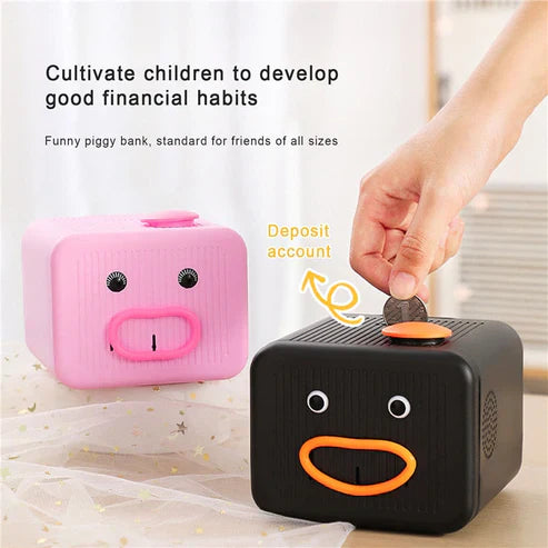 Funny Face Money Saving Piggy Bank – Interactive Coin Bank for Kids & Adults