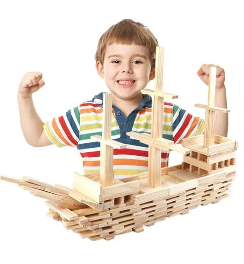 Wooden Model Building Blocks – Creative Construction Toy for Kids