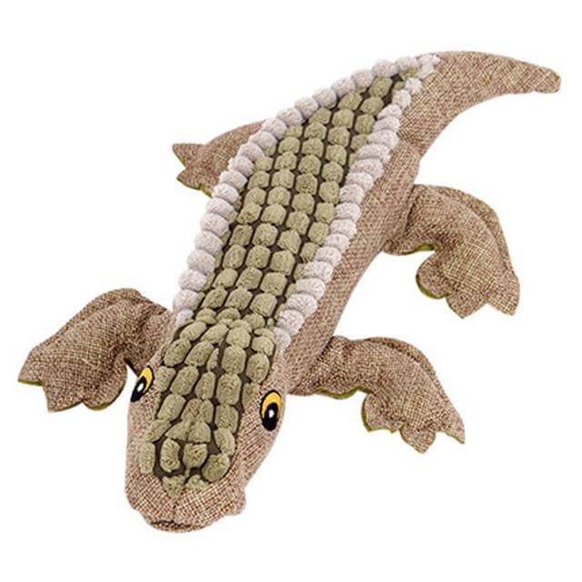 Puppy Love Crocodile Squeak Toy - Hoopet Pineapple Linen Dog Chew & Squeaky Toy for Puppies & Dogs