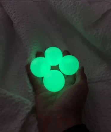 Sticky Orbs™ Stress Relief Toy – Neon Glow Squishy Sticky Balls (Pack of 4)