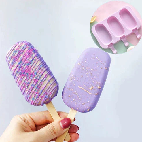 3 Cavity Silicone Cakesicle Mold - Popsicle Cake Mold for Baking