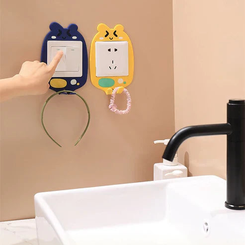 3D Luminous Cartoon Hook Outlet Sticker - Glow in Dark Wall Decal
