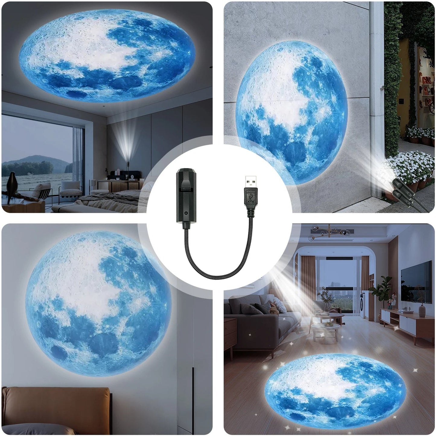 Moon Lamp LED Night Light | Blue Planet Globe Desk Lamp