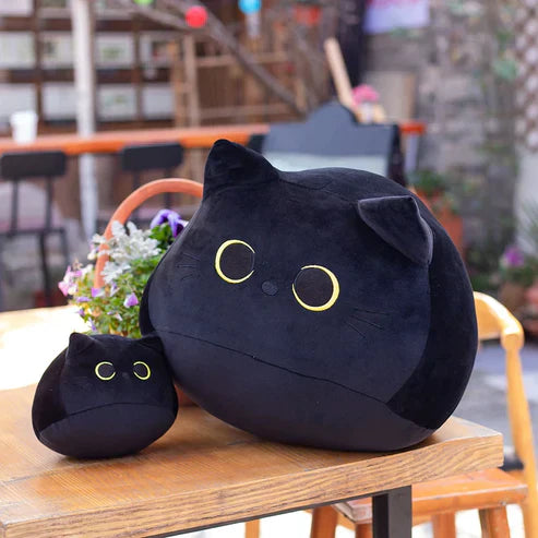 Black Cat Plush Pillow – Super Soft Stuffed Animal Cuddle Toy & Cushion