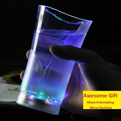 LED Light-Up Flashing Cup Glass – Colorful Glow Drinkware