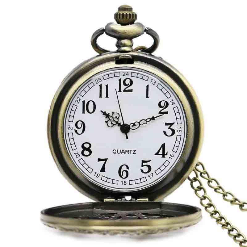 Time Traveler Pocket Watch - Steampunk Vintage Mechanical Style Quartz Watch