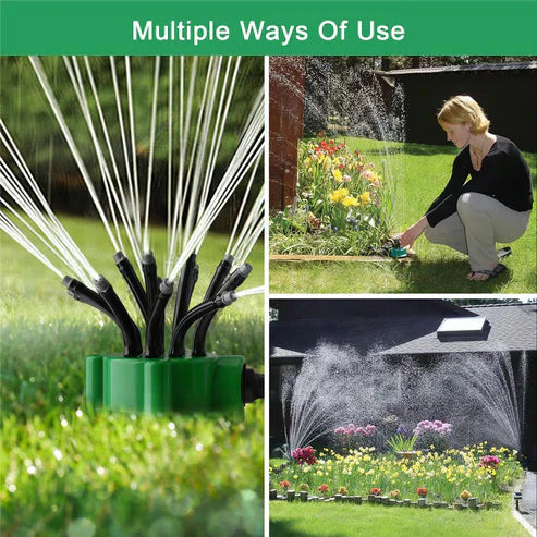 Foldable Pipe Garden Water Sprinkler System - Portable Lawn Irrigation Sprinkler