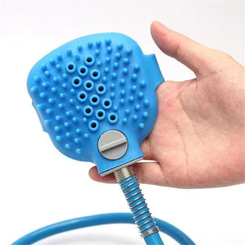 2in1 Pet Massager Bathing Tool - Dog Cat Grooming Brush with Shampoo Dispenser