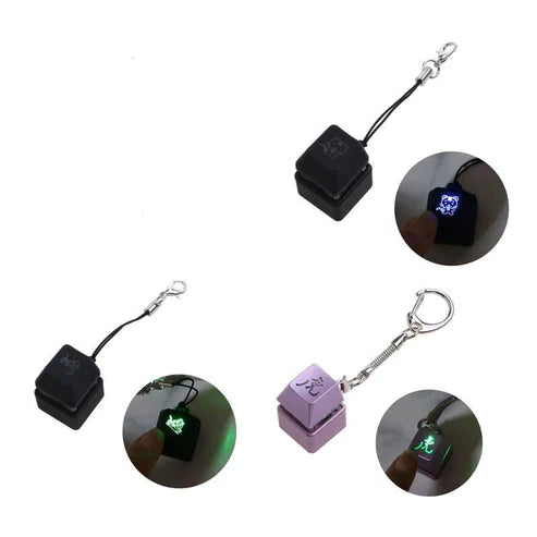 LED Keyboard Switch Fidget Keychain – Clicky Light-Up Stress Reliever
