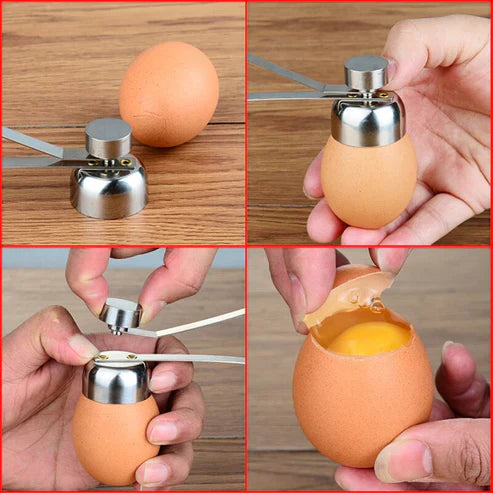Stainless Steel Egg Shell Opener - Professional Egg Topper & Cracker Tool
