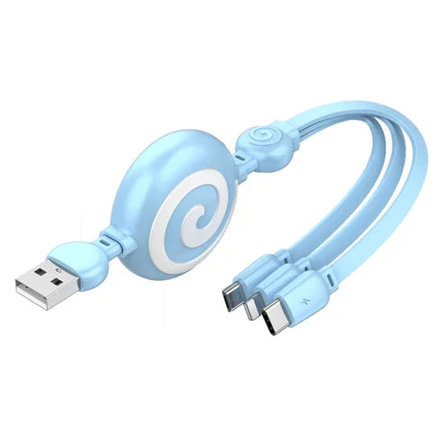 3-in-1 Retractable Universal Phone Charging Cable - Multi-Device Charger