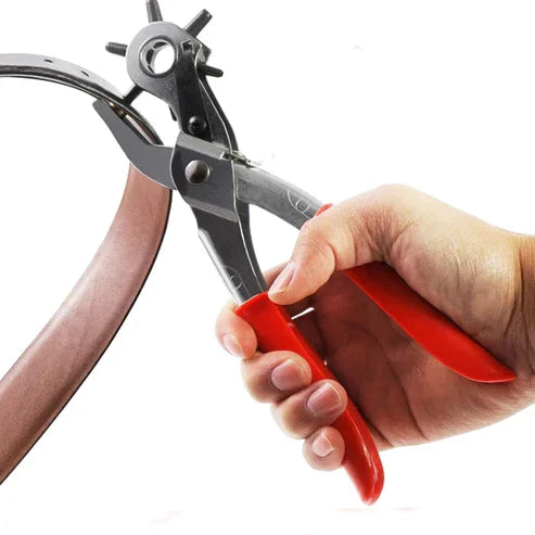 6 Diameter Revolving Leather Hole Punch Plier Tool - Belt, Watch Strap & Leather Craft Puncher