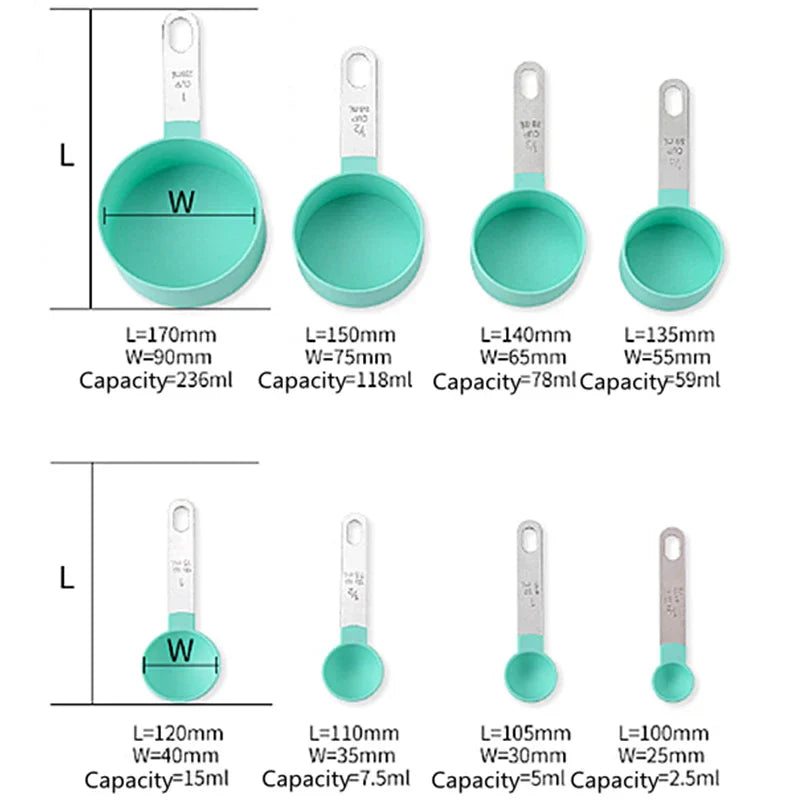 Measuring Spoons Set – 4 & 8 Piece Stainless Steel Teaspoon & Tablespoon Kit