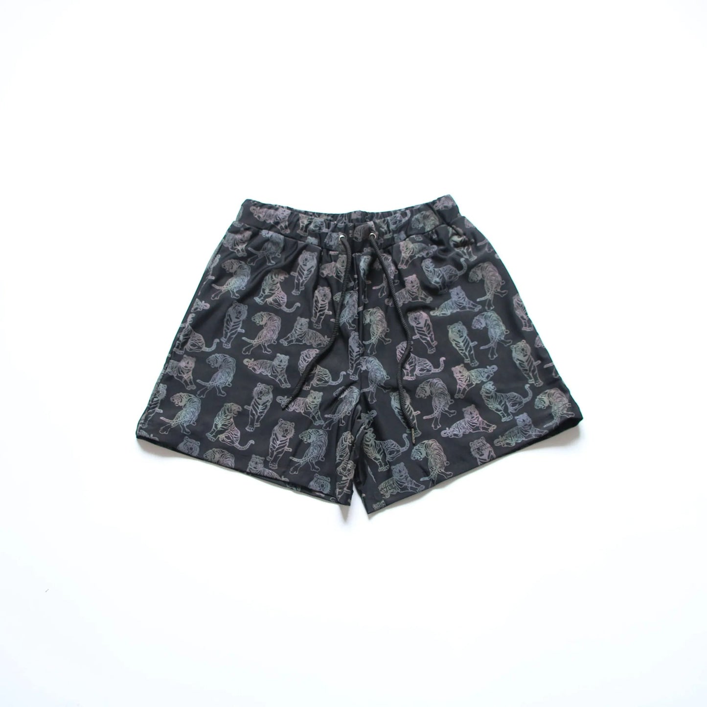 Men's Holographic Reflective Shorts – Rainbow Night Running Jogger Shorts | Snake, Tiger, Zebra & Mushroom Patterns