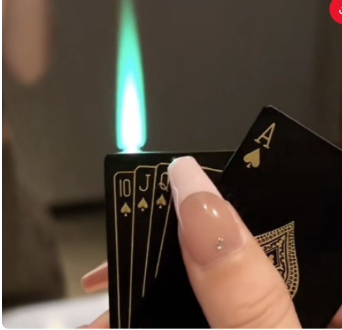 Playing Cards Ace of Spades Lighter - AVU Sideslip Poker Metal Butane Gas Lighter - 12 Unique Designs