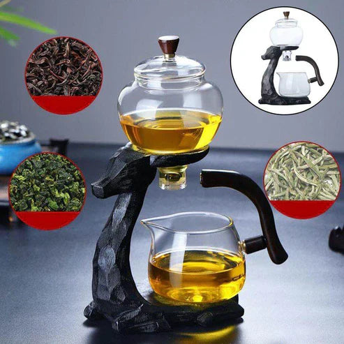 Chinese Dragon Glass Teapot Set – Magnetic Borosilicate Tea Maker with Infuser & Teacup