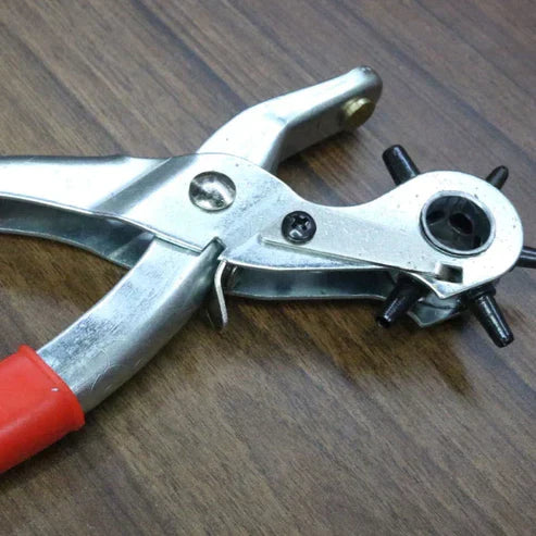 6 Diameter Revolving Leather Hole Punch Plier Tool - Belt, Watch Strap & Leather Craft Puncher