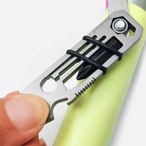 6-In-1 Multi-Tool Keychain - Pocket EDC Screwdriver, Wrench & Bottle Opener