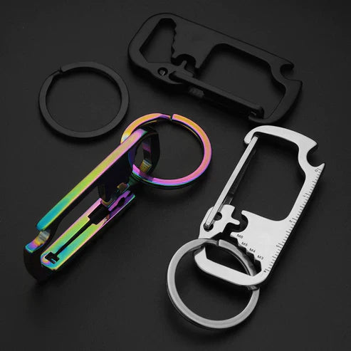 Stainless Steel EDC Multi Tool Bottle Opener Keychain - Portable Everyday Carry Tool