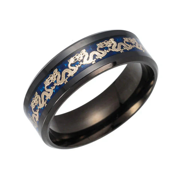 Vintage China Dragon Ring for Men - Stainless Steel Statement Ring