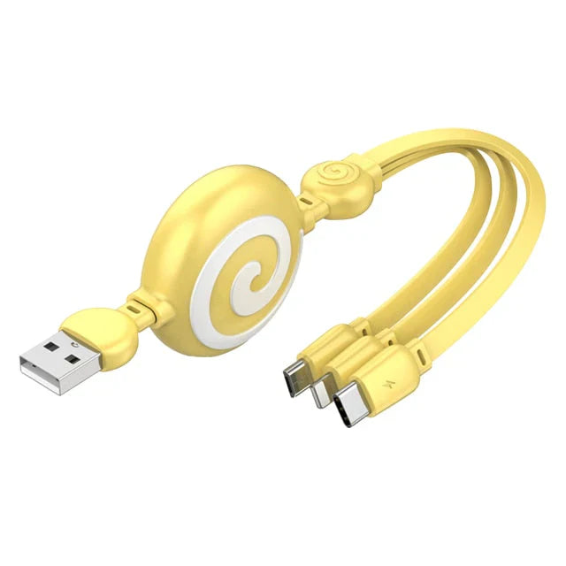 3-in-1 Retractable Universal Phone Charging Cable - Multi-Device Charger