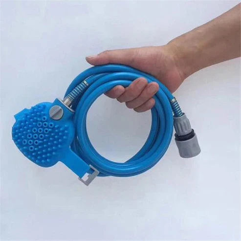 2in1 Pet Massager Bathing Tool - Dog Cat Grooming Brush with Shampoo Dispenser
