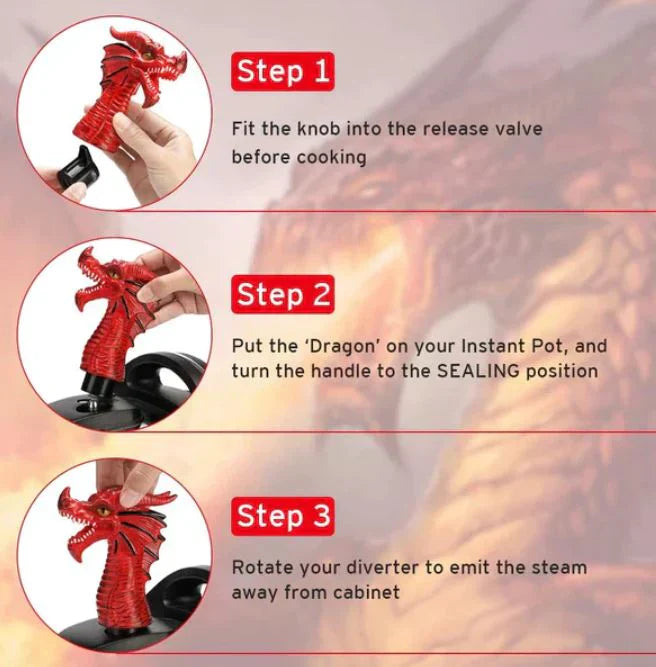 Instant Pot Steam Diverter - Pressure Cooker Steam Release Accessory