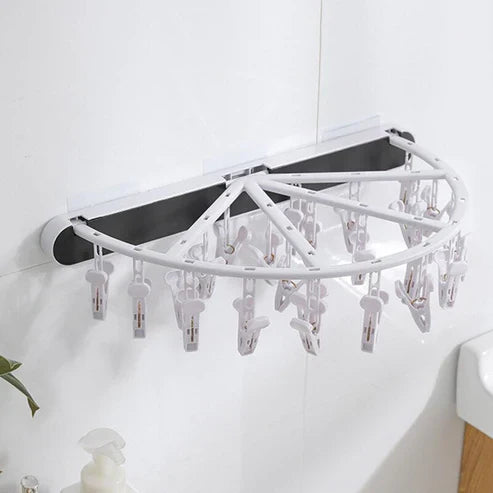 Wall-Mounted Foldable Socks Drying Rack - Space-Saving Laundry Organizer