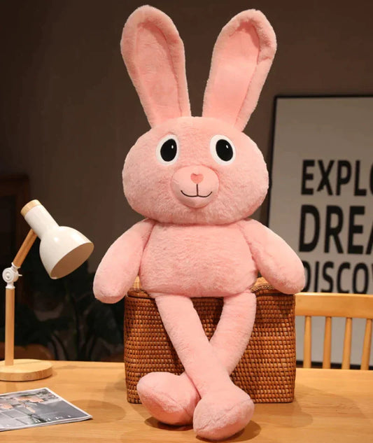 Telescopic Rabbit Plush - Cute Extendable Long-Eared Bunny Stuffed Toy