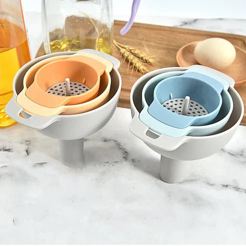 6-in-1 Pour Master Reusable Funnel Set - Multi-Size Kitchen Funnels