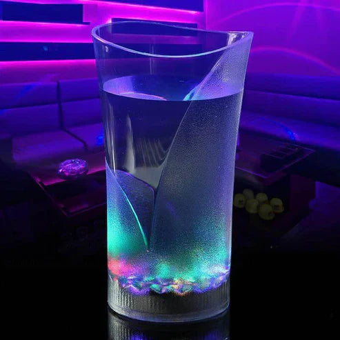 LED Light-Up Flashing Cup Glass – Colorful Glow Drinkware